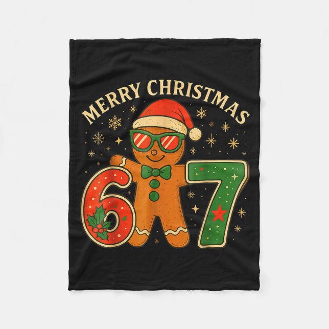 Couverture Polaire 67 Meme Six Seven 6 7 Meme Funny Christmas Gingerb (Devant)