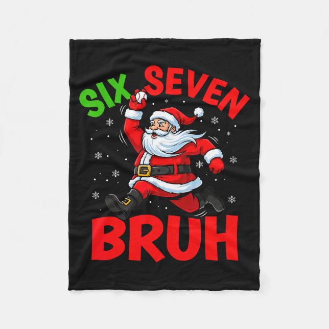 Couverture Polaire 67 Meme Six Seven Bruh Santa Baseball Funny Christ (Devant)