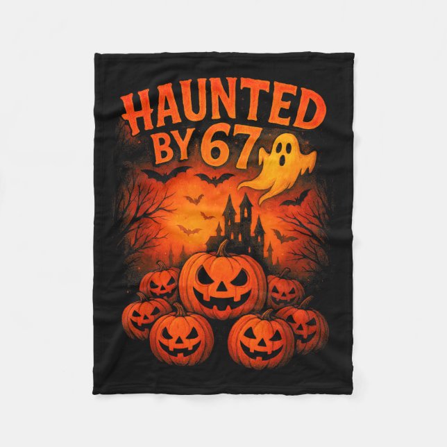 Couverture Polaire 67 Meme Tendance Fantôme Halloween Drôle Six Sept  (Devant)