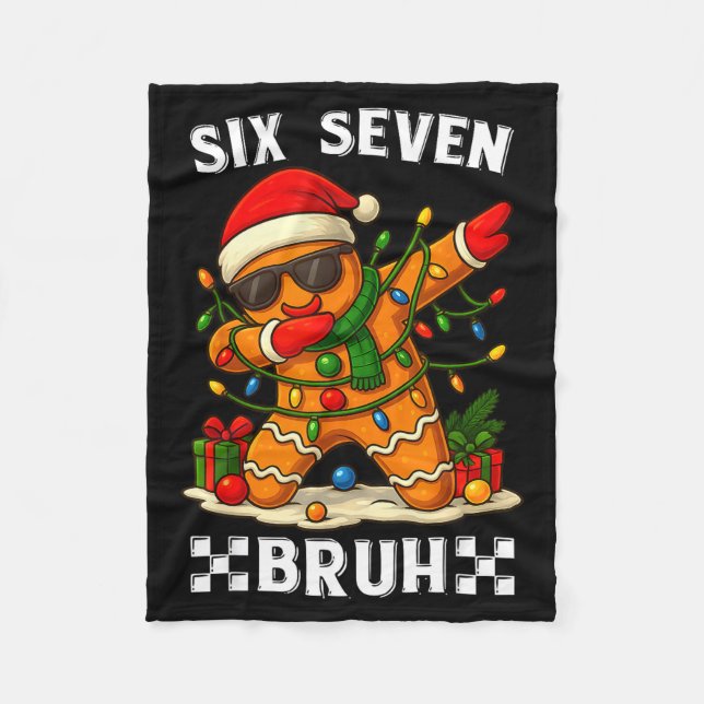 Couverture Polaire 67 Six Seven Bruh Funny Christmas Dabbing Gingerbr (Devant)