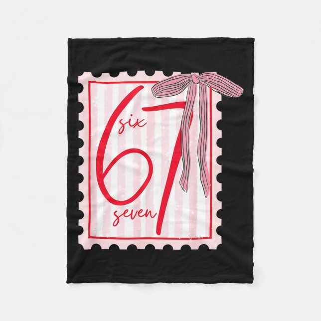 Couverture Polaire 67 Six Seven Coquette Nk Bow Funny 6 7 Meme Girls  (Devant)
