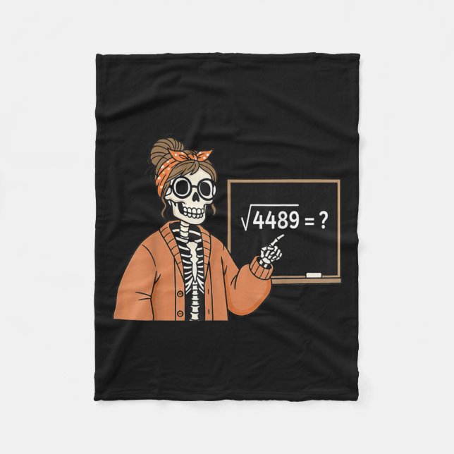 Couverture Polaire 67 Teacher Skeleton Halloween Square Root 4489 Mes (Devant)