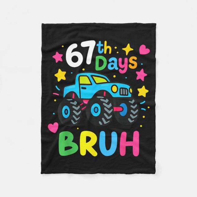 Couverture Polaire 67th Day Of School Bruh Funny Meme 67 Monster Truc (Devant)