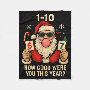 Couverture Polaire 6 7 Mème de Noël drôle Six Sept Santa Bubble Gum
