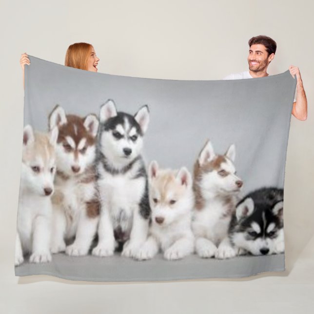 COUVERTURE POLAIRE 6 PUPIES HUSKY (En situation)