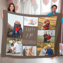 Couverture Polaire 70e anniversaire 7 photo Collage Brown polaire cou