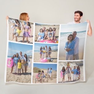 Couverture Polaire 7 Photo collage famille modèle personnalisé