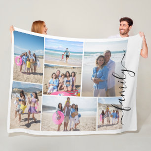 Couverture Polaire 7 Photo collage famille modèle personnalisé