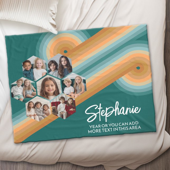 Couverture Polaire 7 Photo Collage funky hexagone couleur coucher de  (Periodic Table of Elements - Custom Fleece Blanket)