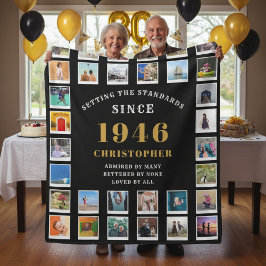 Couverture Polaire 80th Birthday Family Memories Photo Collage 