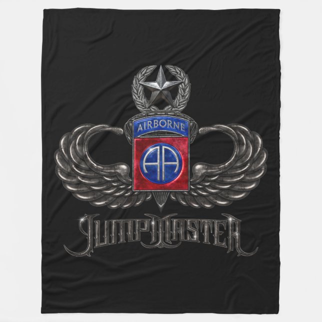 Couverture Polaire 82e Jumpmaster aéroporté Noir (Devant)