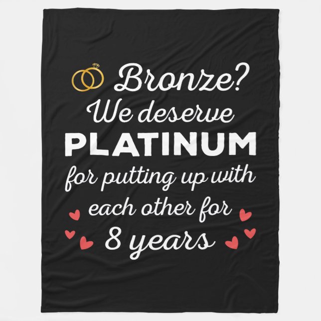 Couverture Polaire 8ème anniversaire Mariage I - Bronze Funny Couple (Devant)