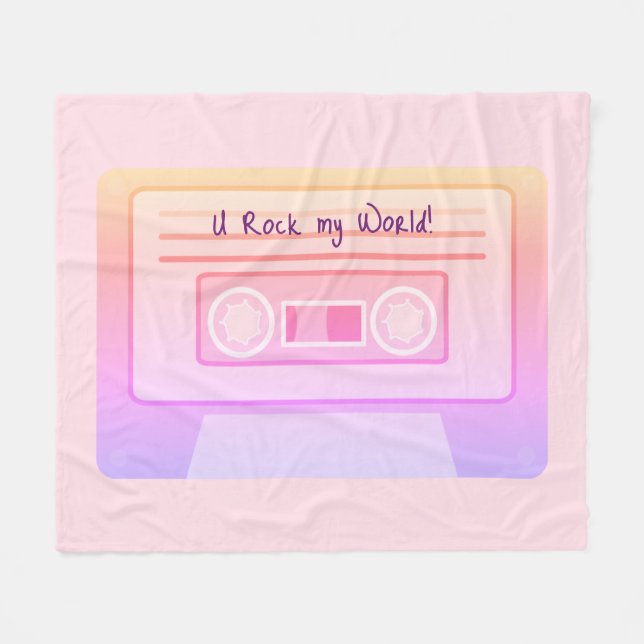 Couverture Polaire 90s 80s Vaporwave Jour des valentines roses esthét (Devant (Horizontal))