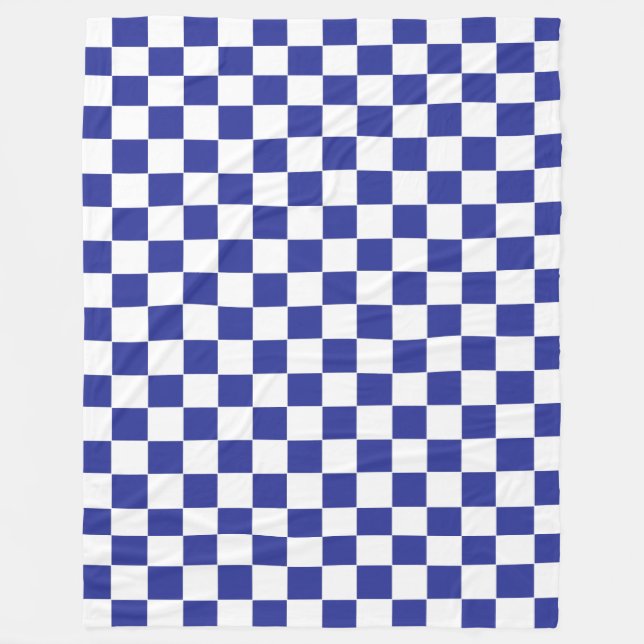 Couverture Polaire à damiers bleu et blanc (Devant)