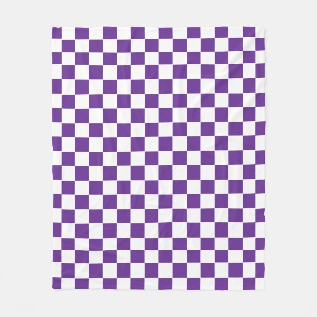 Couverture Polaire à damiers Royal violet et blanc (Devant)