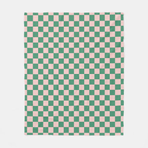 Couverture Polaire À damiers vert et rose Chèque Motif