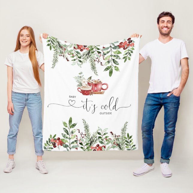 Couverture Polaire À feuillage persistant bébé confortable son froid  (En situation)