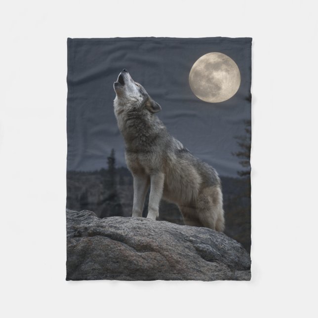 Couverture Polaire A Howling Wolf (Devant)