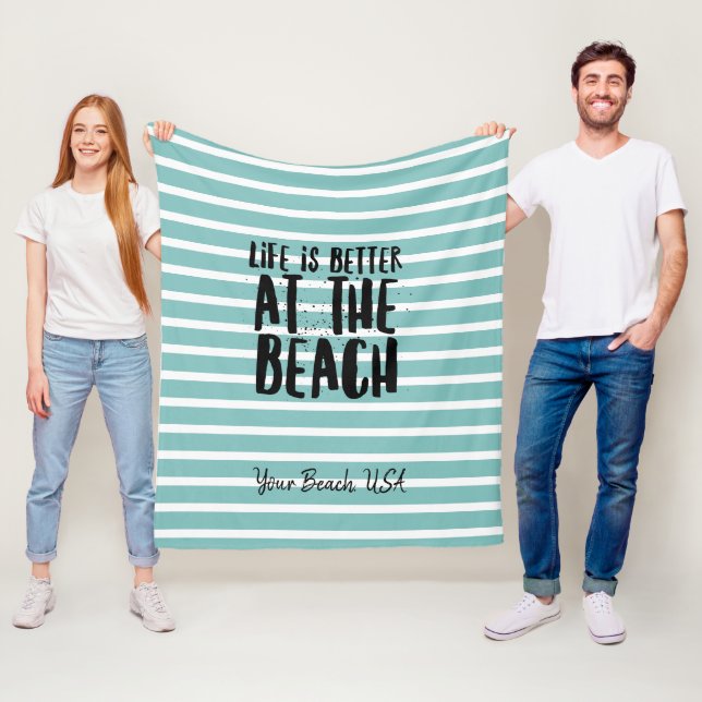 Couverture Polaire À La Plage Sur Mesure (En situation)