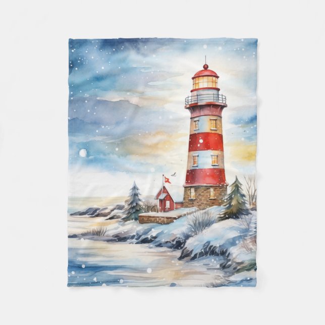 Couverture Polaire A Lighthouse in Winter (Devant)