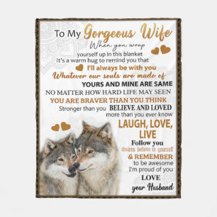 Couverture Polaire À Mon Cadeau D'Anniversaire Femme Wolf, Cadeau Mar