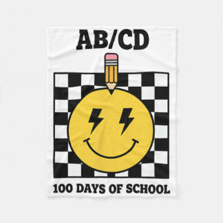 Couverture Polaire Ab Cd 100 Jours D'école Enfants Crayon Damier