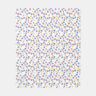 Couverture Polaire ABC Alphabet rouge jaune bleu