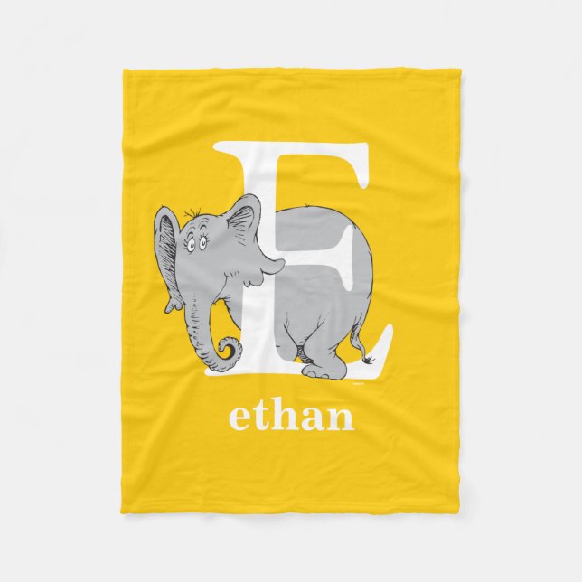 Couverture Polaire ABC du Dr Seuss : Lettre E - Blanc | Ajouter Votre (Devant)