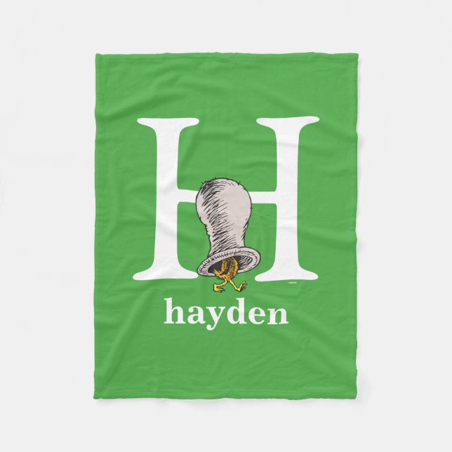 Couverture Polaire ABC du Dr Seuss : Lettre H - Blanc | Ajouter Votre (Devant)