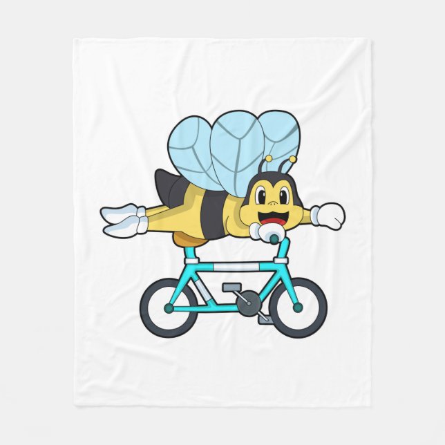 Couverture Polaire Abeille à vélo (Devant)