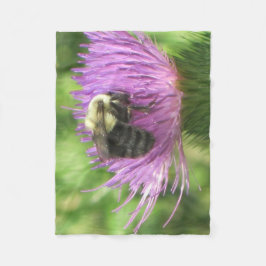 Couverture Polaire Abeille sur chardon