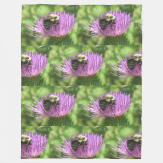 Couverture Polaire Abeille Sur La Ceinture De Toison De Chardon