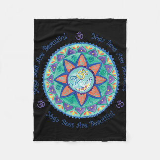 Couverture Polaire Abeilles de yoga Om Mandala