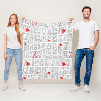 Couverture Polaire About Love Typography Heart Pattern Fleece Blanket