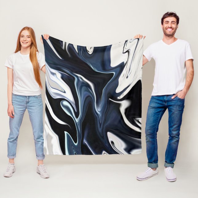 Couverture Polaire Abstract elegant fluide marble liquide (En situation)