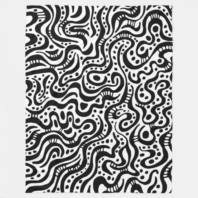 Couverture Polaire Abstrait 041211 - Noir sur blanc (Devant)