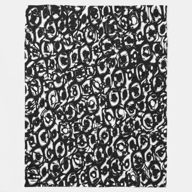 Couverture Polaire Abstrait 190819 - 02 - Noir et blanc (Devant)