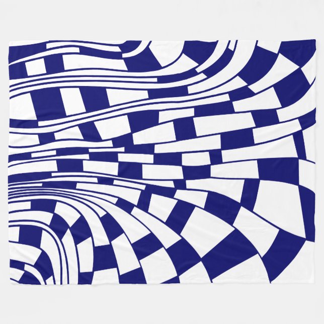 Couverture Polaire Abstrait 290417 - Bleu foncé sur blanc (Devant (Horizontal))