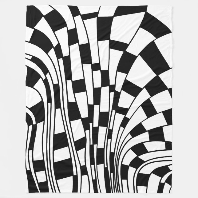 Couverture Polaire Abstrait 290417 - Noir sur blanc (Devant)
