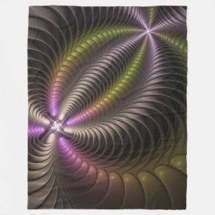 Couverture Polaire Abstrait brillant Trippy coloré 3D Fractal Art