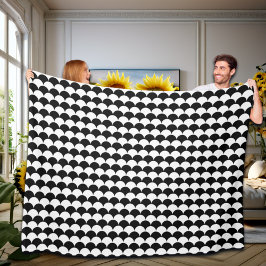 Couverture Polaire Abstrait moderne noir et blanc