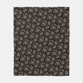 Couverture Polaire Abstrait Noir moderne et Motif Brown