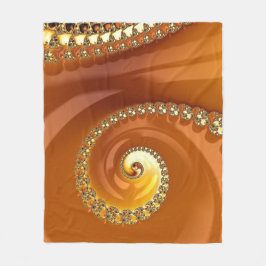 Couverture Polaire Abstrait or Orange Dégradé Spiral Fractal