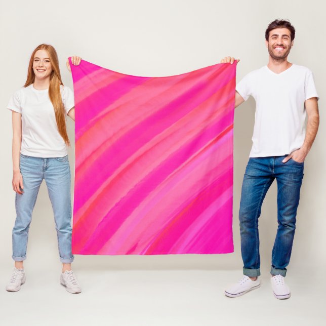Couverture Polaire Abstrait Pink Swir (En situation)