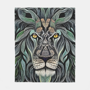 Couverture Polaire Abstrait Shabby Chic King Lion