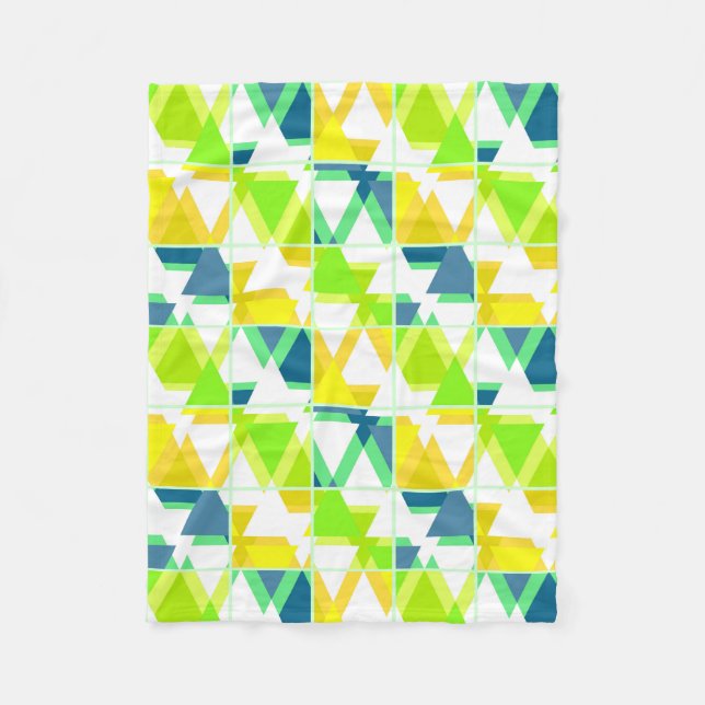 Couverture Polaire Abstrait vert jaune (Devant)