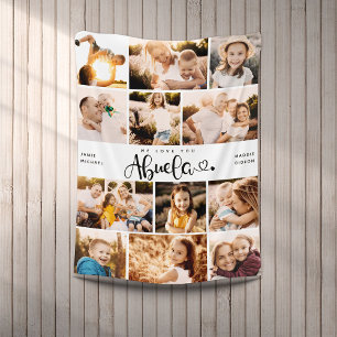 Couverture Polaire Abuela We love you Hearts Modern Photo Collage