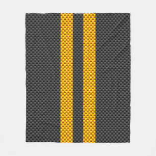 Couverture Polaire Accent Yellow Racing Stripes Carbon Fiber Style