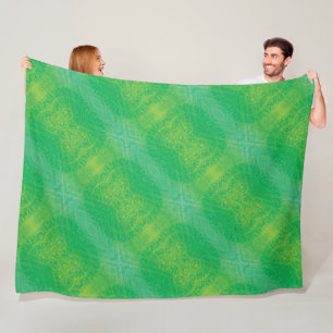 Couverture Polaire Acceptation   Médaillons de saumons jaunes bleus