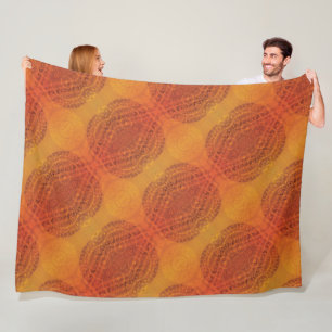 Couverture Polaire Acceptation   Médaillons de saumons rouges orange 